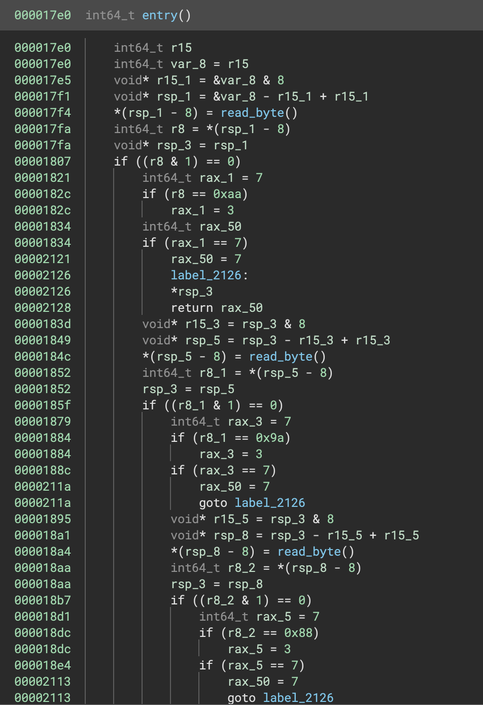 entry function