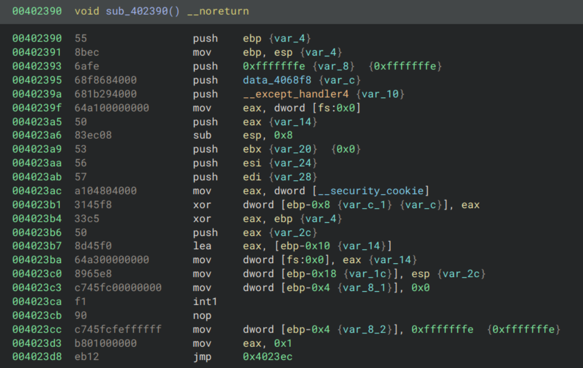 anti debugger trap using int1